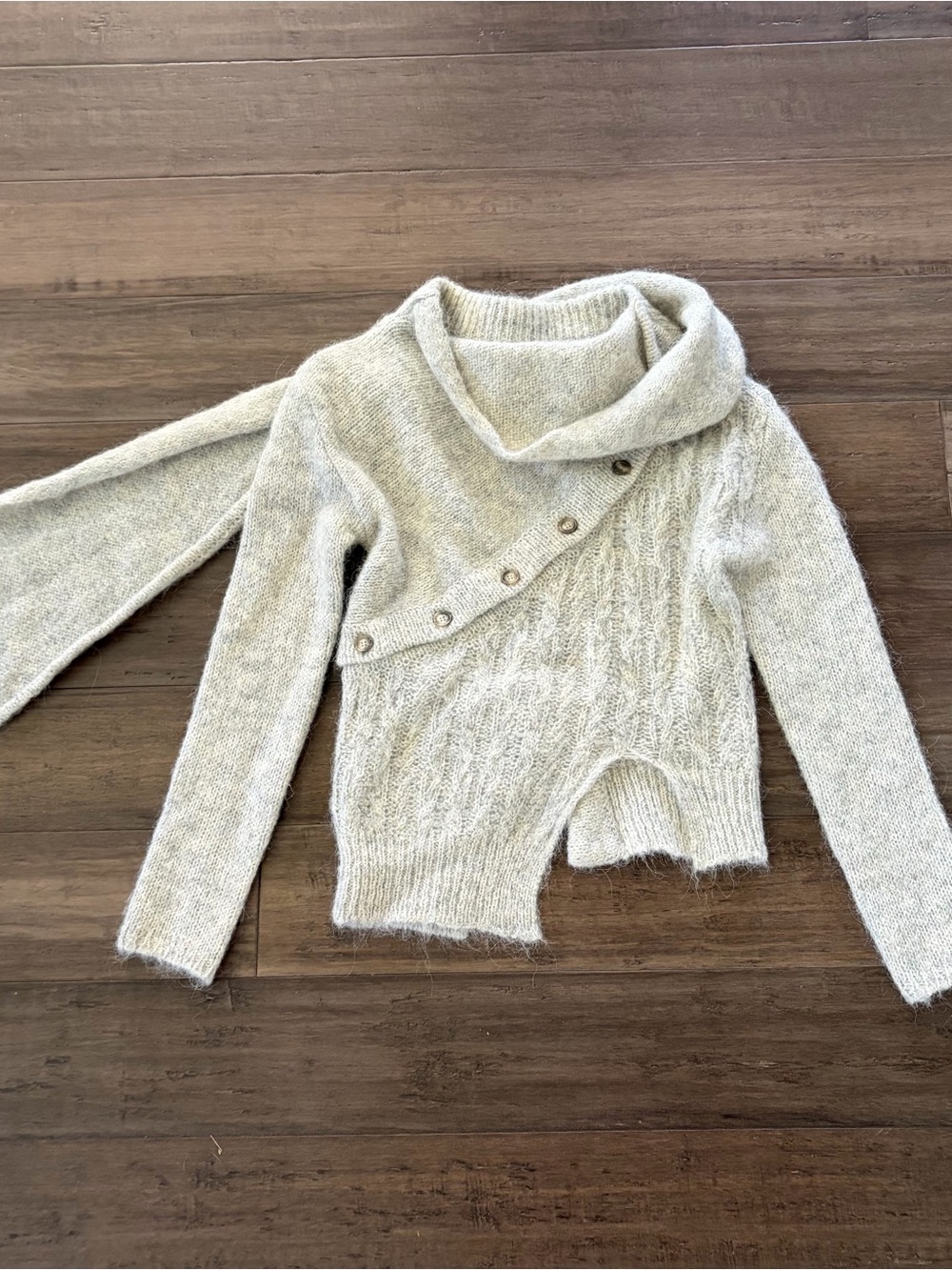 Andersson Bell Greta Scarf Neck Button Opening Knit Top XS